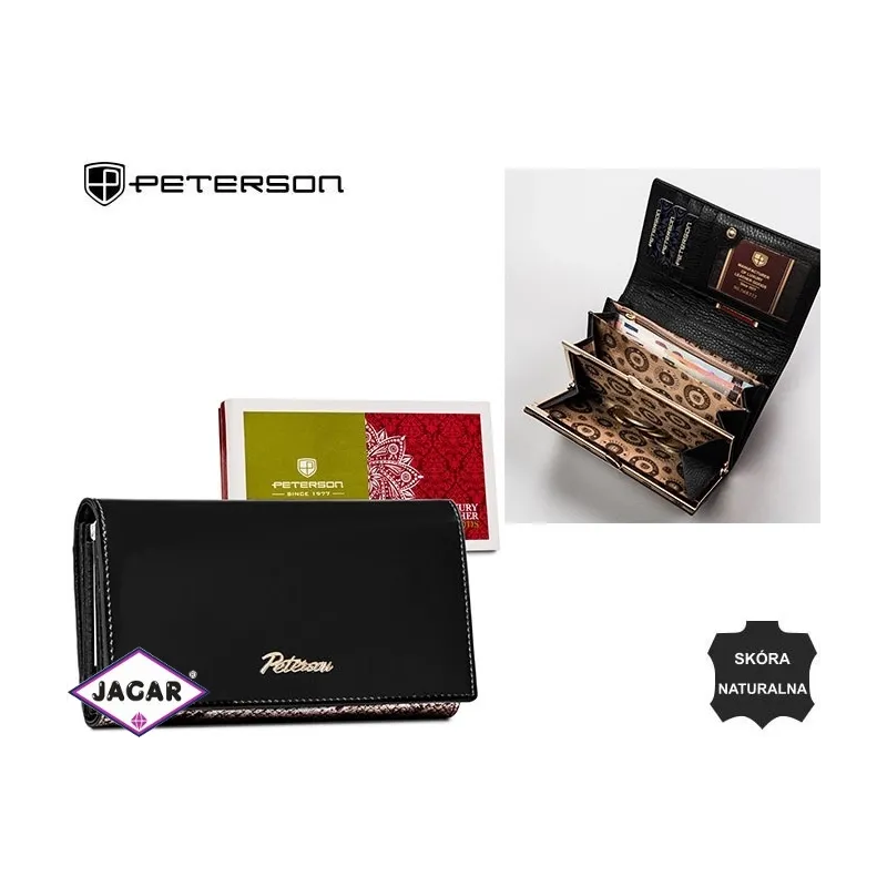 Portfel damski skórzany PTN BS-466 SN Black P2474