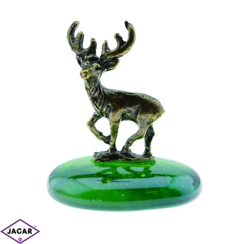 Figurka metalowa - jeleń na kamyku - FR141 Figurka metalowa - jeleń na kamyku - FR141