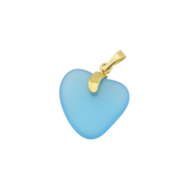 Przywieszka serce niebieska duża mat ZAW46
