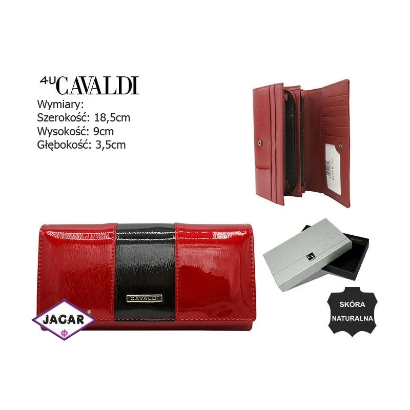 Portfel damski skórzany H20-3-SH9 Red P2479 Portfel damski skórzany H20-3-SH9 Red P2479