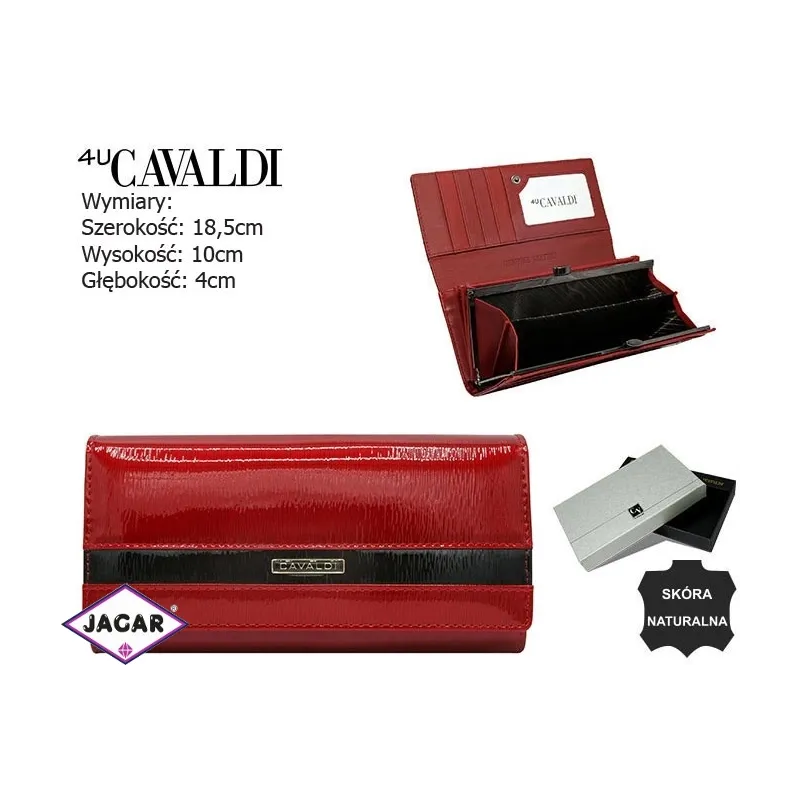 Portfel damski skórzany H24-2-SH Red P2484 Portfel damski skórzany H24-2-SH Red P2484