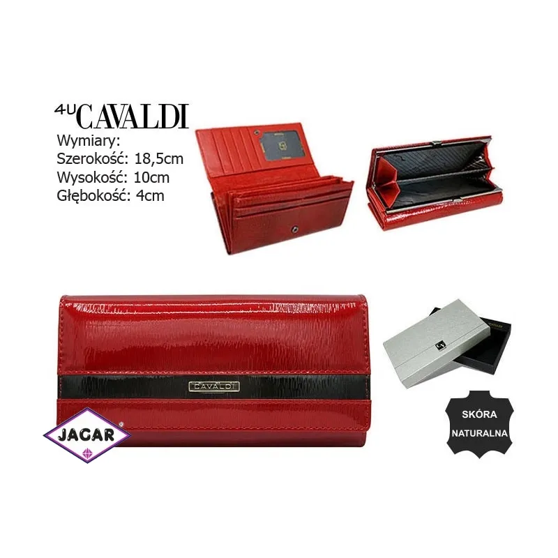 Portfel damski skórzany H24-FO-2-SH9 Red P2485 Portfel damski skórzany H24-FO-2-SH9 Red P2485