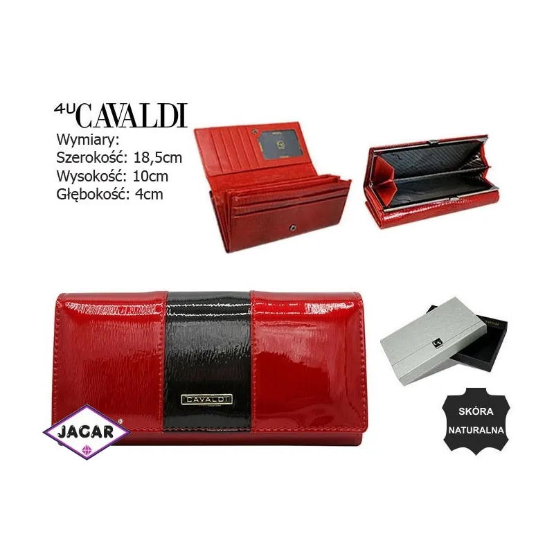 Portfel damski skórzany H24-FO-3-SH9 Red P2486 Portfel damski skórzany H24-FO-3-SH9 Red P2486
