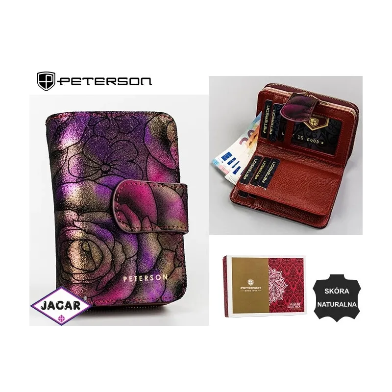 Portfel damski skórzany PTN 425214-MD Purple P2509 Portfel damski skórzany PTN 425214-MD Purple P2509