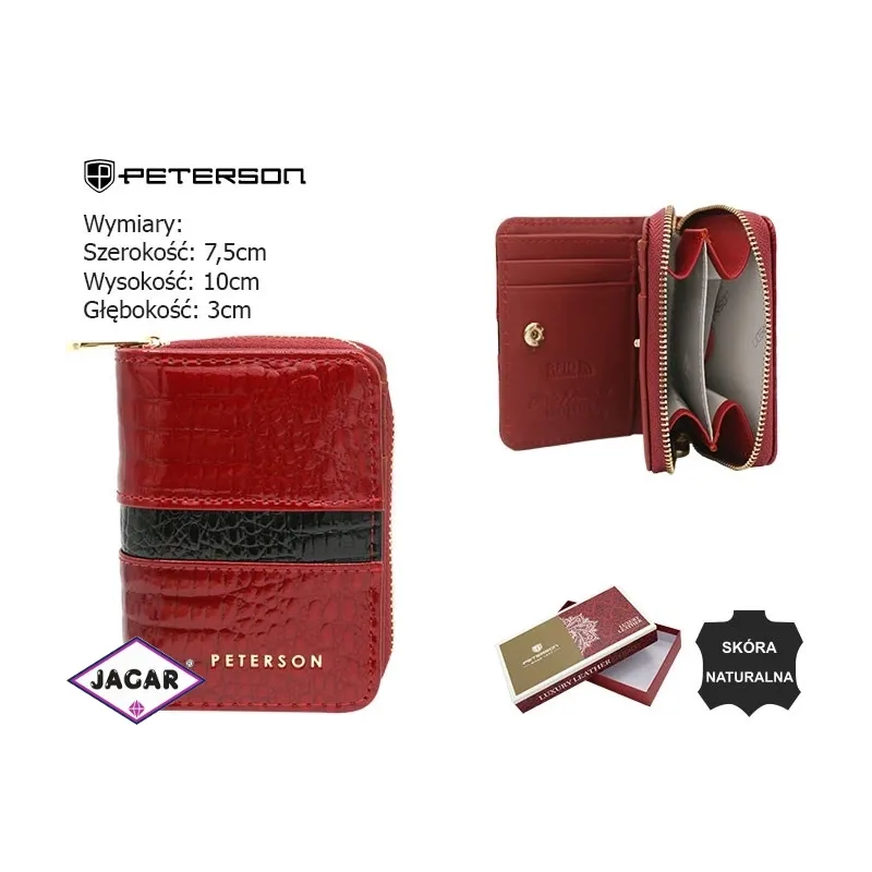 Portfel damski skórzany PTN PH33-3-RS Red P2510 Portfel damski skórzany PTN PH33-3-RS Red P2510