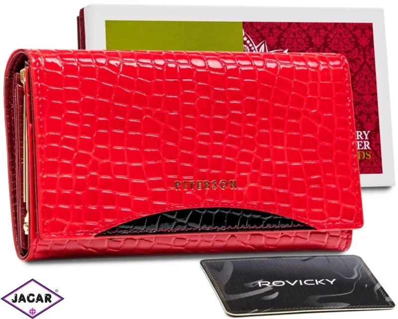 Portfel damski skórzany PTN MC-466 Red/Black P2514 Portfel damski skórzany PTN MC-466 Red/Black P2514