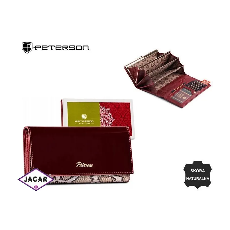 Portfel damski skórzany PTN BS-467 SN/Red P2515 Portfel damski skórzany PTN BS-467 SN/Red P2515