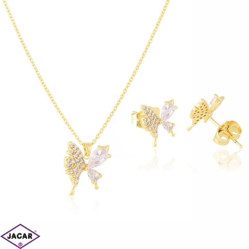 Komplet biżuterii motylki 14K PK994