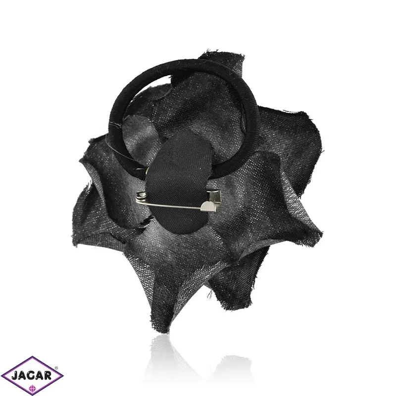Gumka broszka 2w1 czarna - srebrna nitka - OG335 Gumka broszka 2w1 czarna - srebrna nitka - OG335