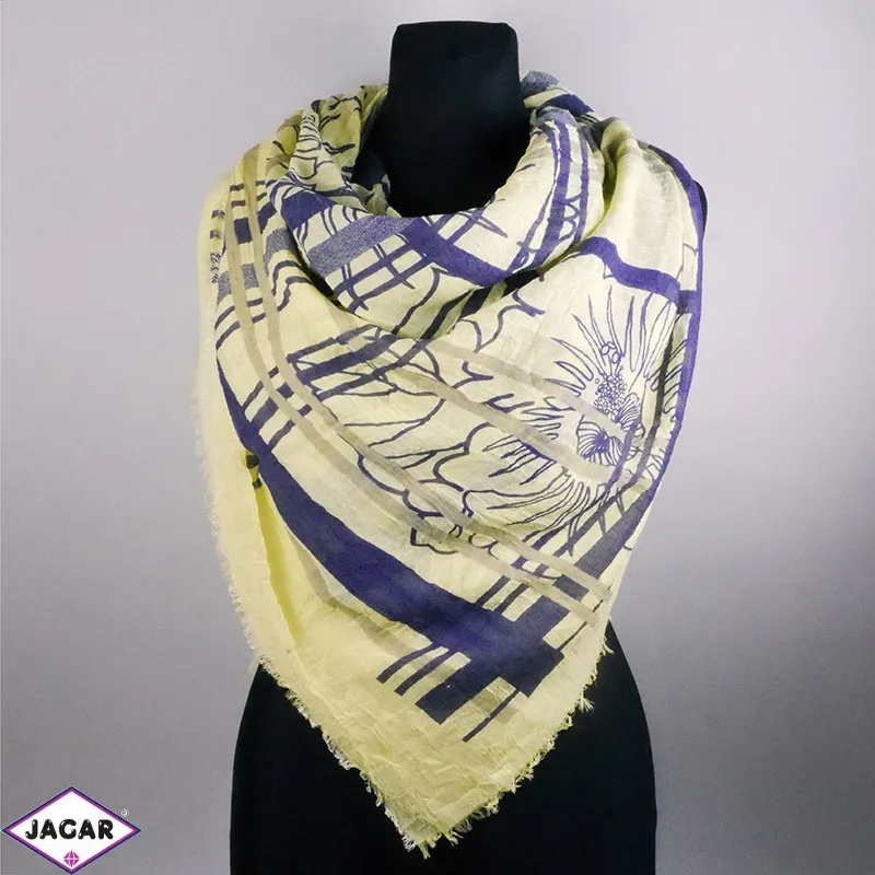Chusta damska yellow-blue 145x145cm - WO838 Chusta damska yellow-blue 145x145cm - WO838