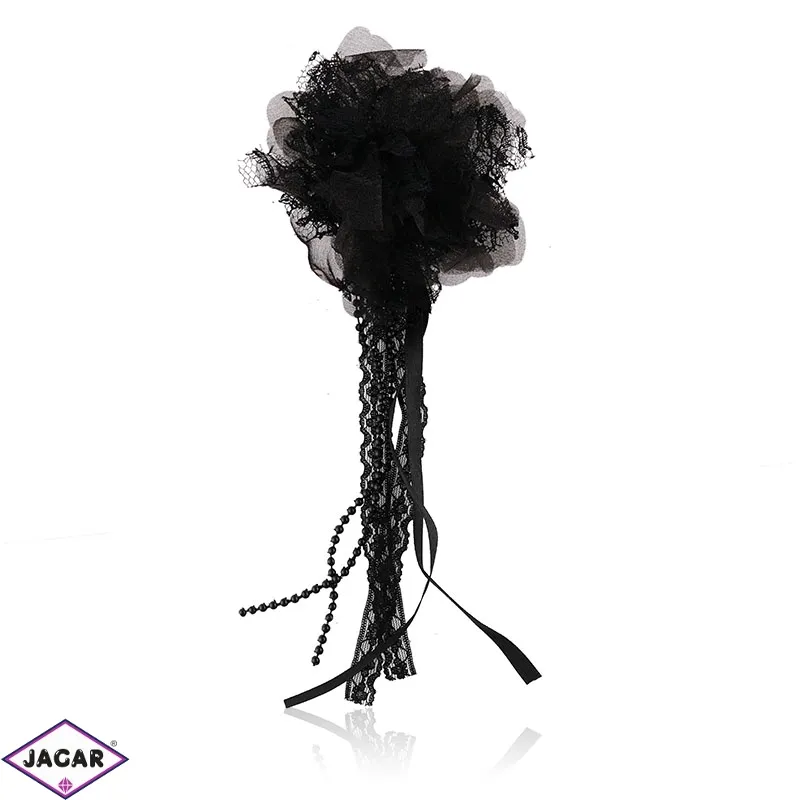 Broszka z wstążkami 10cm - czarna - OS437 Broszka z wstążkami 10cm - czarna - OS437