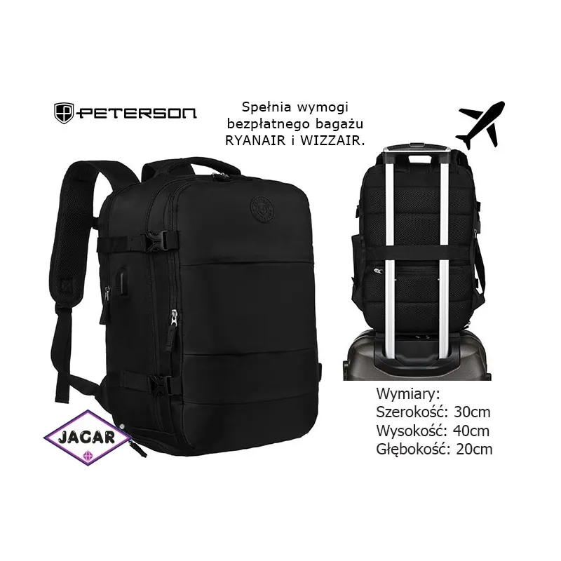 Plecak podróżny PTN-23026-Black PL518