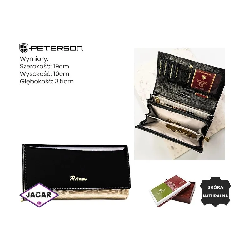 Portfel skórzany damski PTN LJ-42106 Gold P2531