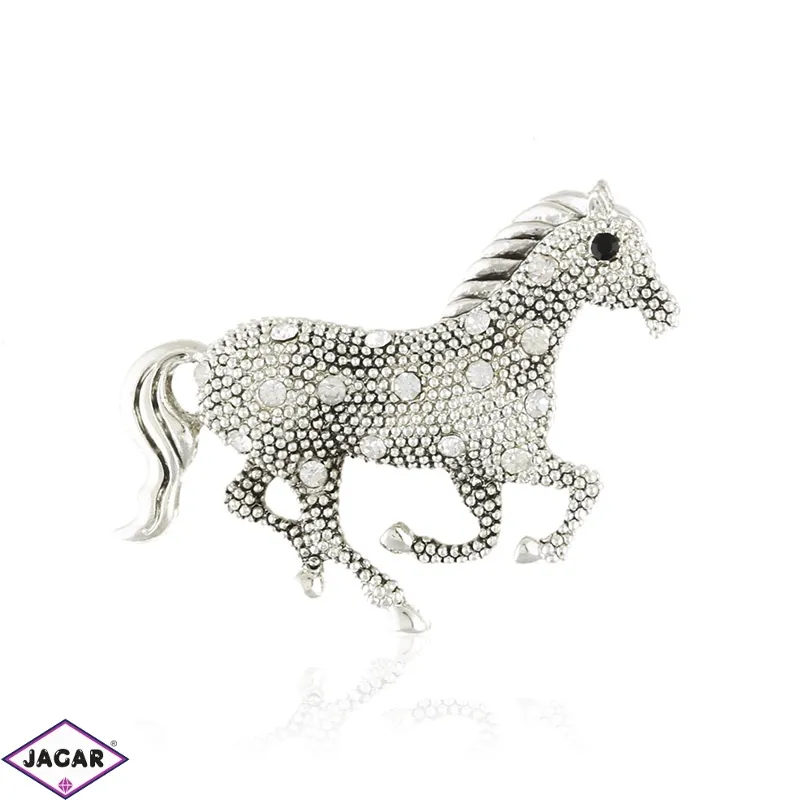 Broszka - srebrny konik - 5cm BR429 Broszka - srebrny konik - 5cm BR429