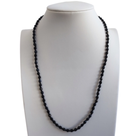 Naszyjnik perła czarna szlifowana - 50cm PER407