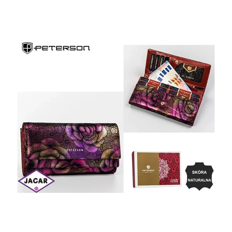 Portfel damski skórzany PTN 42028-MD Purple P2543 Portfel damski skórzany PTN 42028-MD Purple P2543