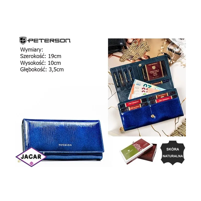 Portfel damski skórzany PTN 42106-PR Blue P2547 Portfel damski skórzany PTN 42106-PR Blue P2547