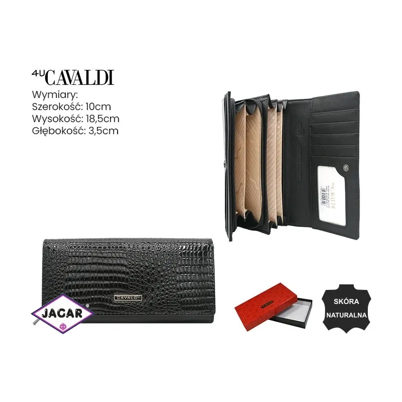Portfel damski skóra+PU PN20 Black P2555 Portfel damski skóra+PU PN20 Black P2555