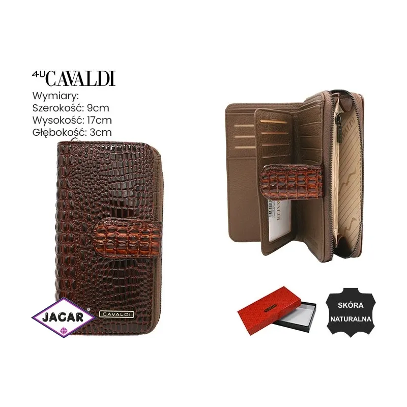 Portfel damski skóra+PU PN34 CRB Brown P2559