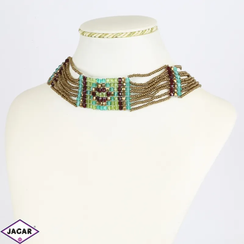 Naszyjnik - choker - koraliki - NA1556 Naszyjnik - choker - koraliki - NA1556
