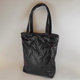 Torba damska shopper pikowana czarna TD1225