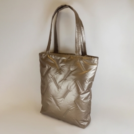 Torba damska shopper pikowana złota TD1226