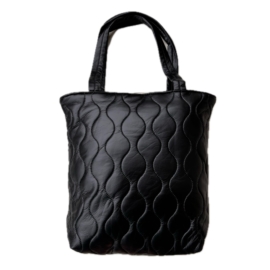 Torba damska shopper pikowana czarna TD1229