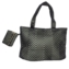 Torba damska shopper pikowana zielona TD1235