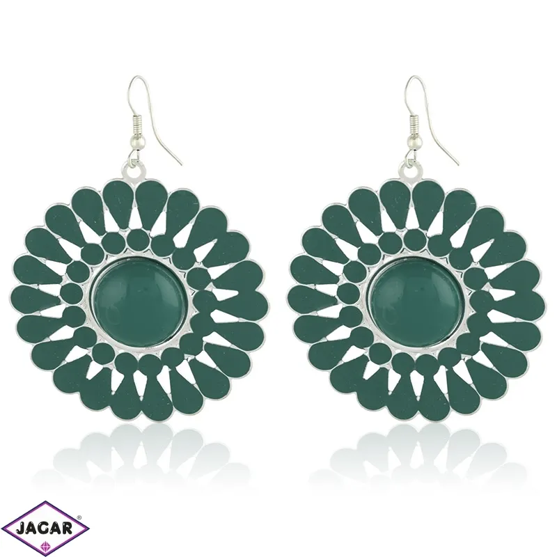 Kolczyki blaszki etniczne - green - EA2368