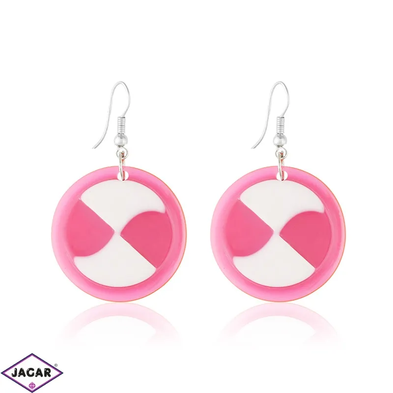 Kolczyki plastikowe - lollipop - dark pink EA2379 Kolczyki plastikowe - lollipop - dark pink EA2379