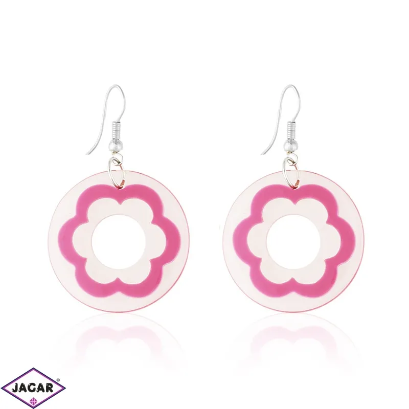 Kolczyki plastikowe - flower - dark pink EA2385 Kolczyki plastikowe - flower - dark pink EA2385