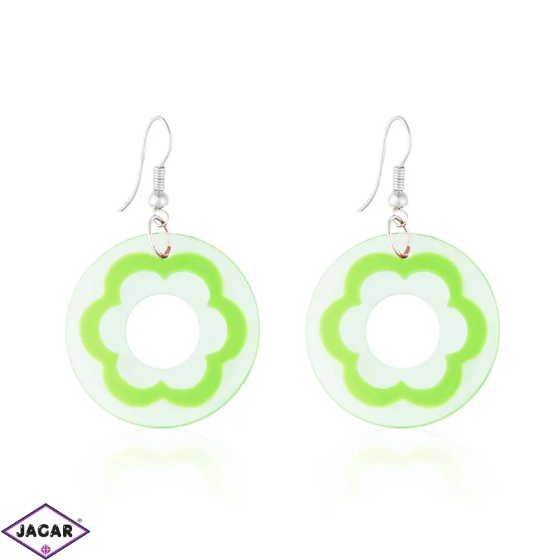 Kolczyki plastikowe - flower - green EA2388 Kolczyki plastikowe - flower - green EA2388