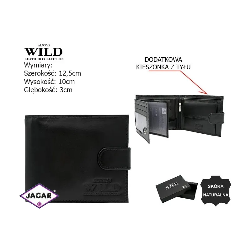 Portfel męski skórzany N992L-P-GCL Black P2578 Portfel męski skórzany N992L-P-GCL Black P2578
