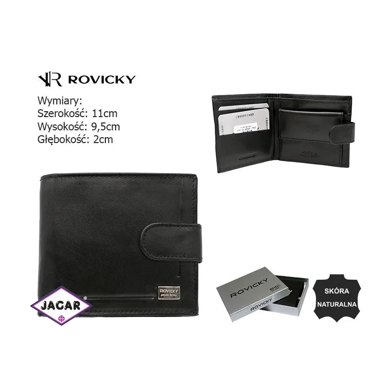 Portfel męski skórzany PC-10L-NBAR Black P2586