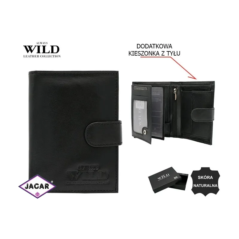 Portfel męski skórzany N4L-P-GTS Black P2576 Portfel męski skórzany N4L-P-GTS Black P2576