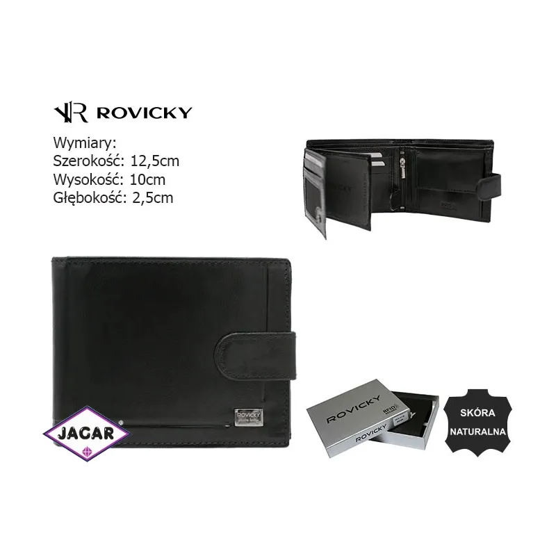 Portfel męski skórzany PC-103L-NBAR Black P2583