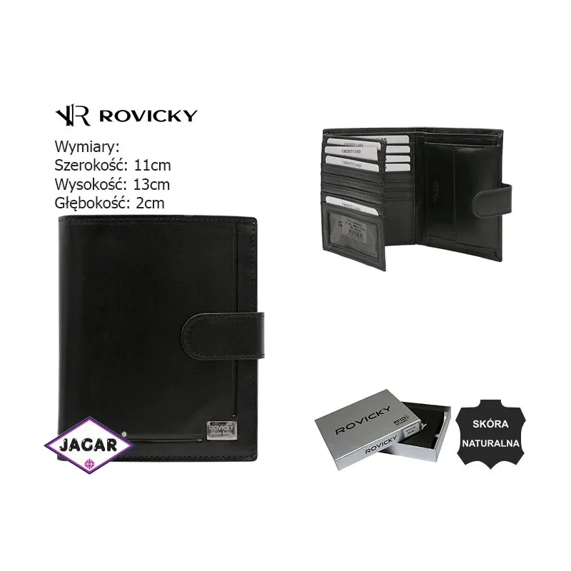 Portfel męski skórzany PC-108L-NBAR Black P2584