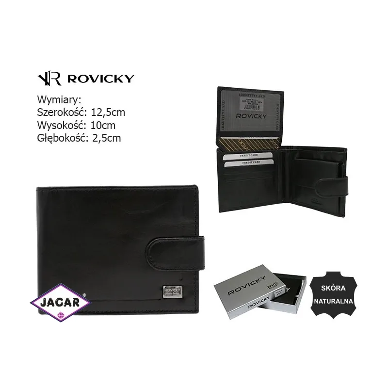 Portfel męski skórzany PC-06L-NBAR Black P2585