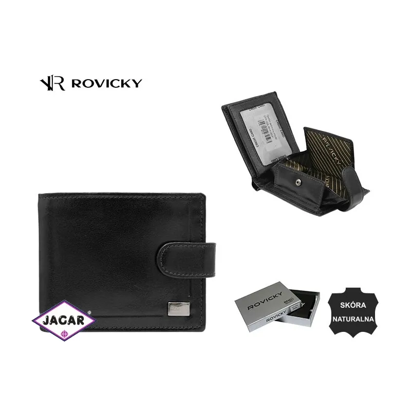 Portfel męski skórzany PC-022L-NBAR Black P2587 Portfel męski skórzany PC-022L-NBAR Black P2587