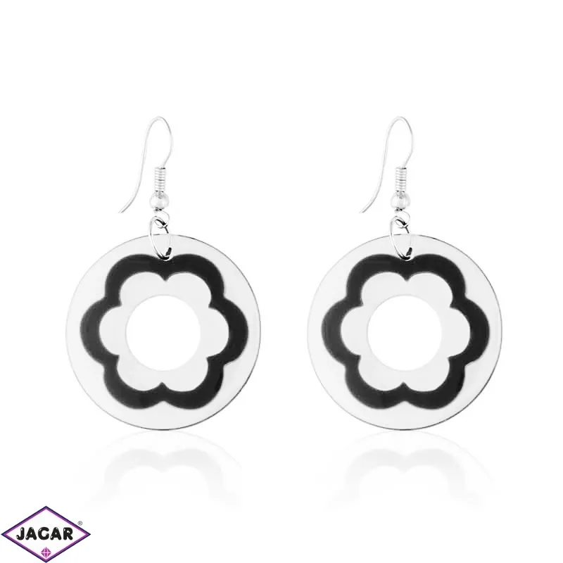 Kolczyki plastikowe - flower - black EA2390 Kolczyki plastikowe - flower - black EA2390