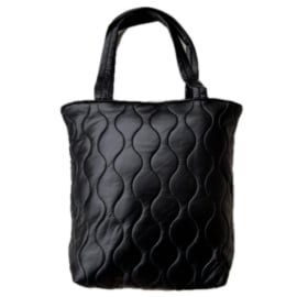 Torba damska shopper pikowana czarna TD1229