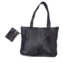 Torba damska shopper pikowana czarna TD1234