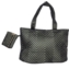 Torba damska shopper pikowana zielona TD1235