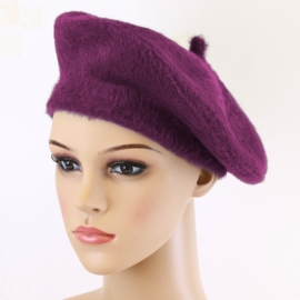 Beret damski alpaka fioletowy CD785