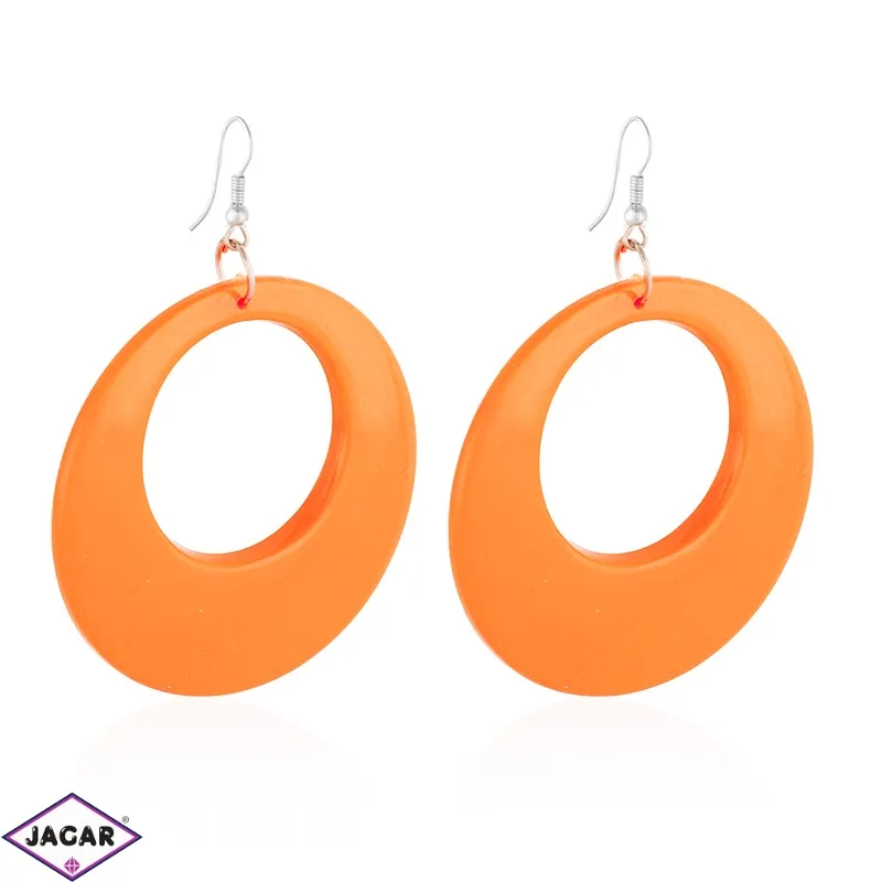 Kolczyki plastikowe koła - pomarańcz neon - EA2453 Kolczyki plastikowe koła - pomarańcz neon - EA2453
