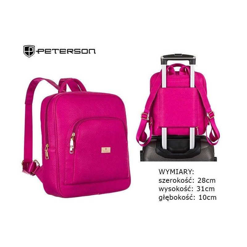 Plecak z eko skóry PTN PL-29601 Magenta PL537 Plecak z eko skóry PTN PL-29601 Magenta PL537