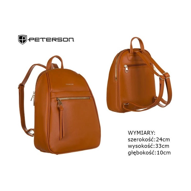 Plecak z eko skóry PTN PLEC-ALE-2 Camel PL527 Plecak z eko skóry PTN PLEC-ALE-2 Camel PL527