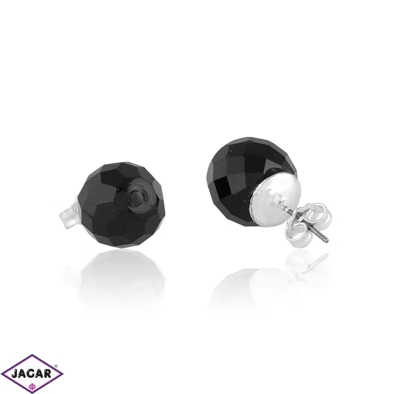 Kolczyki perła czarna szlifowana 1cm - PEK122 Kolczyki perła czarna szlifowana 1cm - PEK122