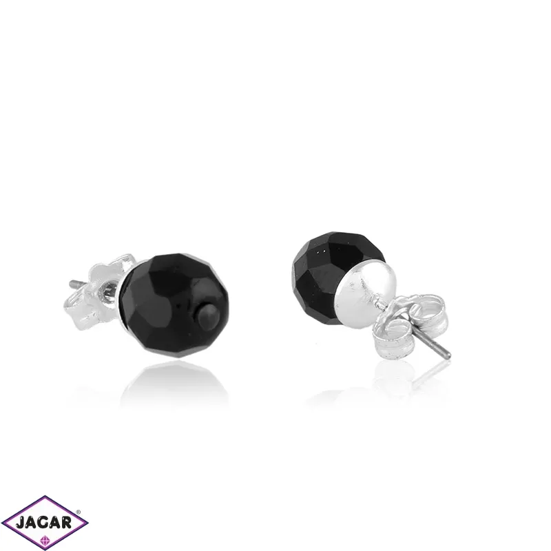 Kolczyki perła czarna szlifowana 0,8cm - PEK123 Kolczyki perła czarna szlifowana 0,8cm - PEK123