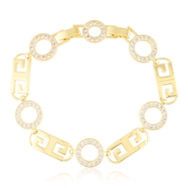 Bransoletka stal z kryształkami 14k Milan BP22061
